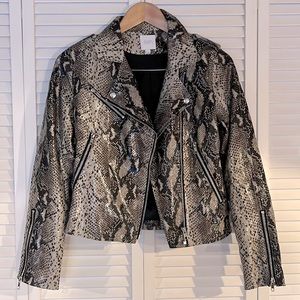 NWOT Snakeskin Moto Jacket